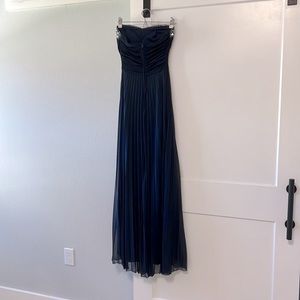 B. Darlin size 1/2. Navy blue rhinestone strapless long evening gown